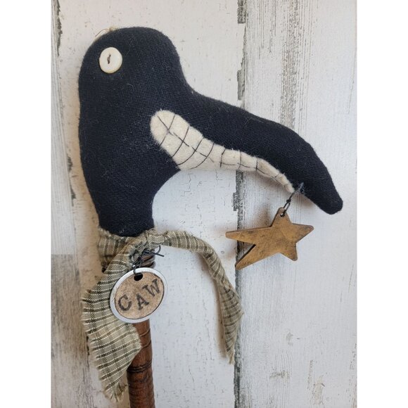 Unique crow mini staff Halloween Caw rustic star bird decor - Picture 5 of 10